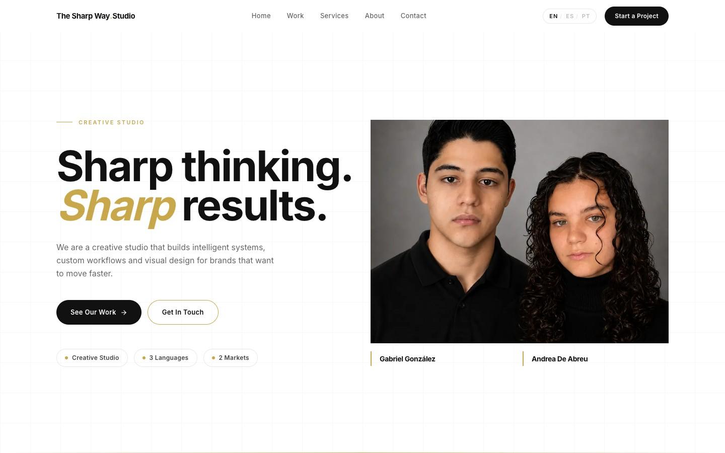 Homepage hero - The Sharp Way.Studio