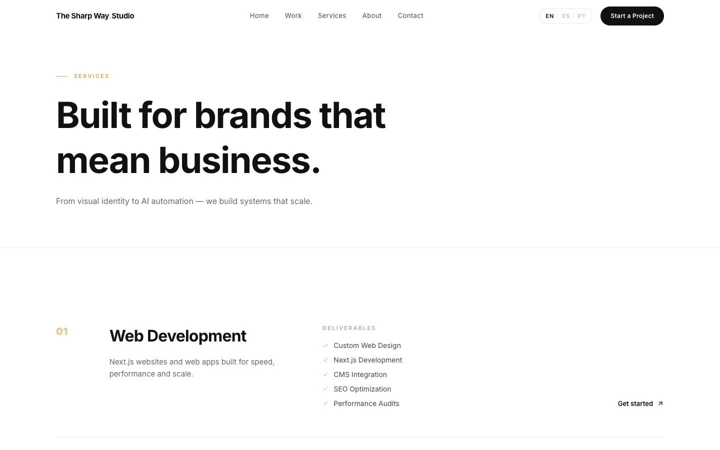 Services page